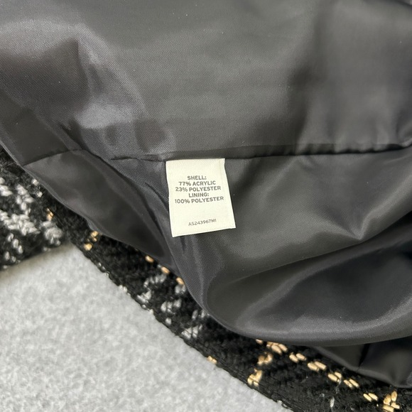 Amber Sun Belted Vest Black Gray Plaid Tweed Sleeveless Tie Waist Blazer Size XL - Picture 11 of 14